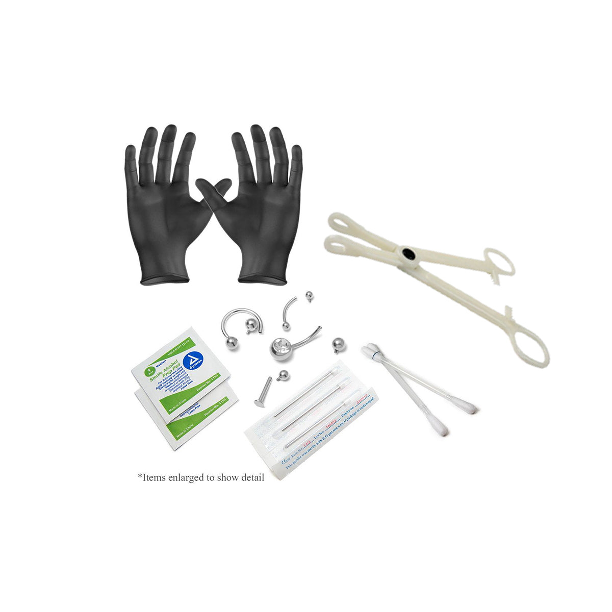 Internally Threaded Jewelry 316L Steel Piercing Kit Belly, Eyebrow, Labret, Lip