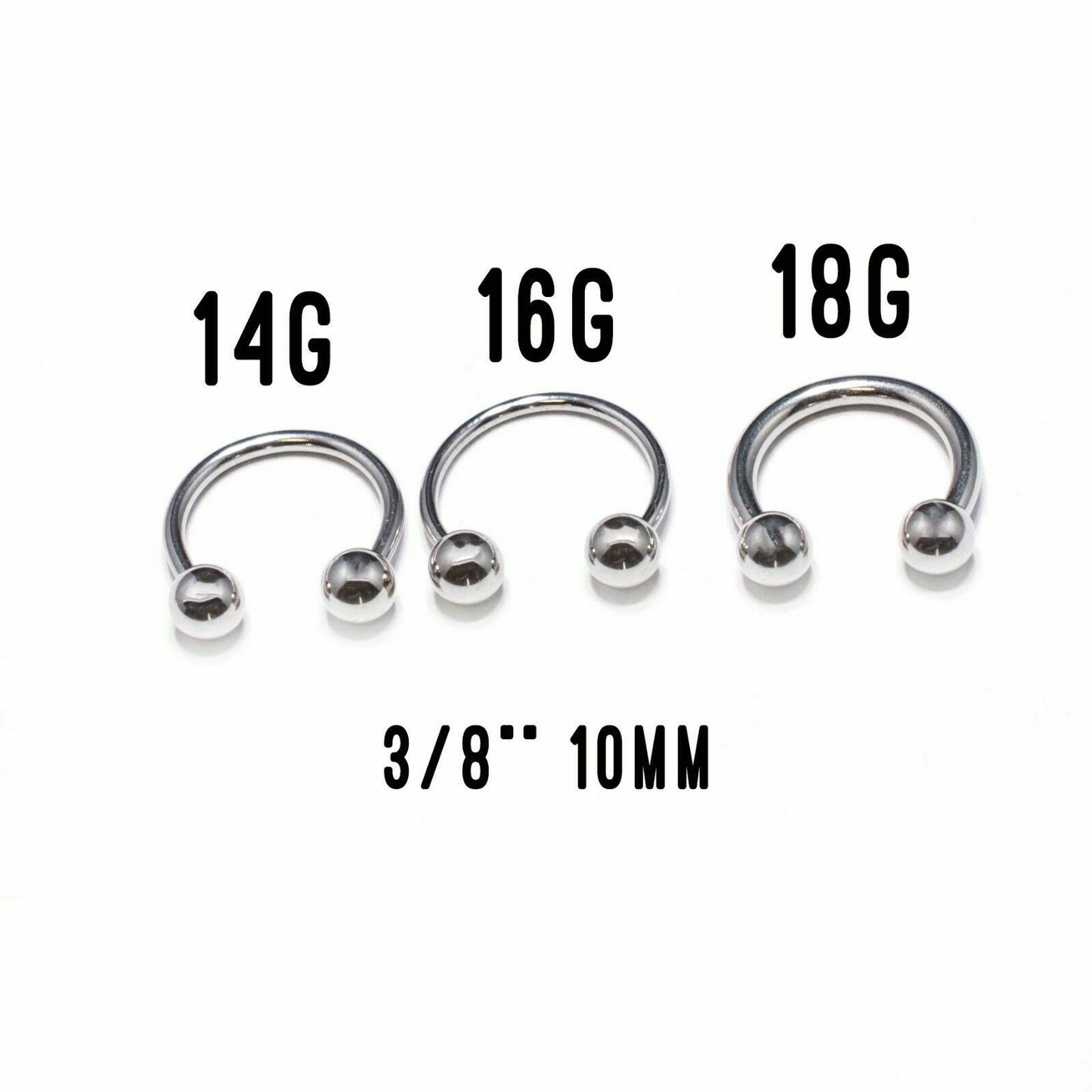 Septum Piercing Kit - 10-Piece Kit with 3 Horseshoe Ring, Needle, Forceps + More