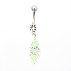 14 gauge Dangler Pastel Heart Belly Button Ring