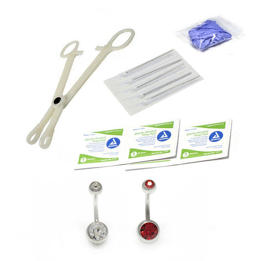 LionGothic Belly Ring Piercing Kit 13 Pieces