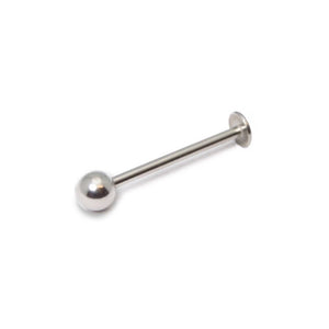 14GA Flat Bottom 316L Surgical Steel Tongue Cheek Jewelry - Clear or Solid Top