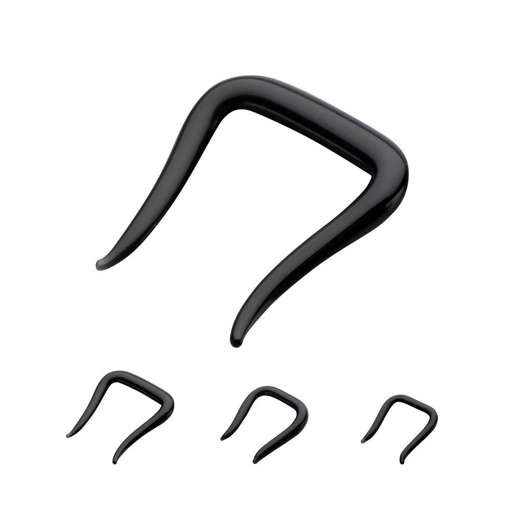 Black Pyrex Glass Septum Retainers 3 Sizes to Choose From