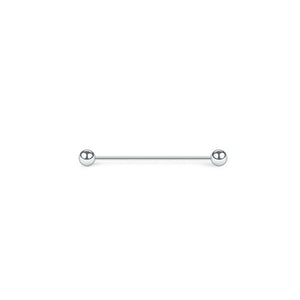 16G Industrial Barbell Anodized Body Piercing Jewelry 38mm Long Steel Color