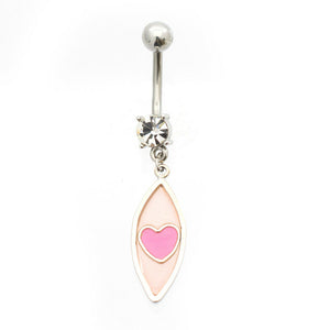 14 gauge Dangler Pastel Heart Belly Button Ring