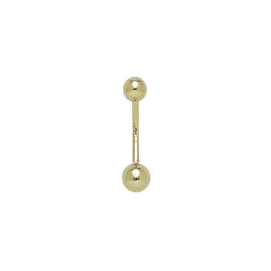 14K Solid Gold Belly Ring Curved Barbell 14G 10MM Navel Piercing Jewelry 4mm Top 5mm Bottom