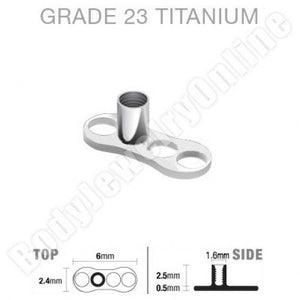 10 Dermal Anchor Tops 3mm Flat CZ Gem and 10 Titanium Dermal Anchor Bases