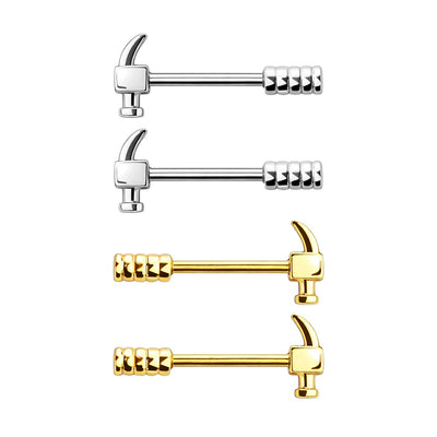 14G Hammer Nipple Rings