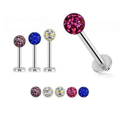 16G Ferido Ball Flat Back Labret Stud
