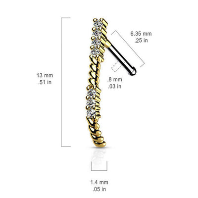 Clear CZ Nose Crawlers Studs