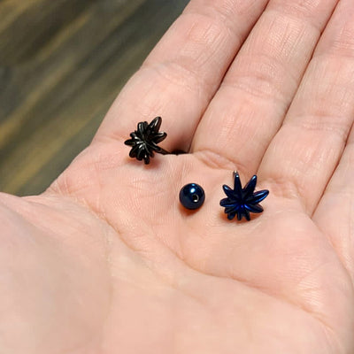 Tongue Ring Barbell Marijuana Anodized Titanium