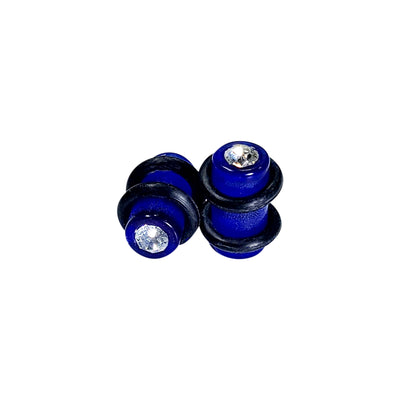 Pair of Acrylic CZ Gem Jeweled Oring Ear Plugs - 5 Colors Available