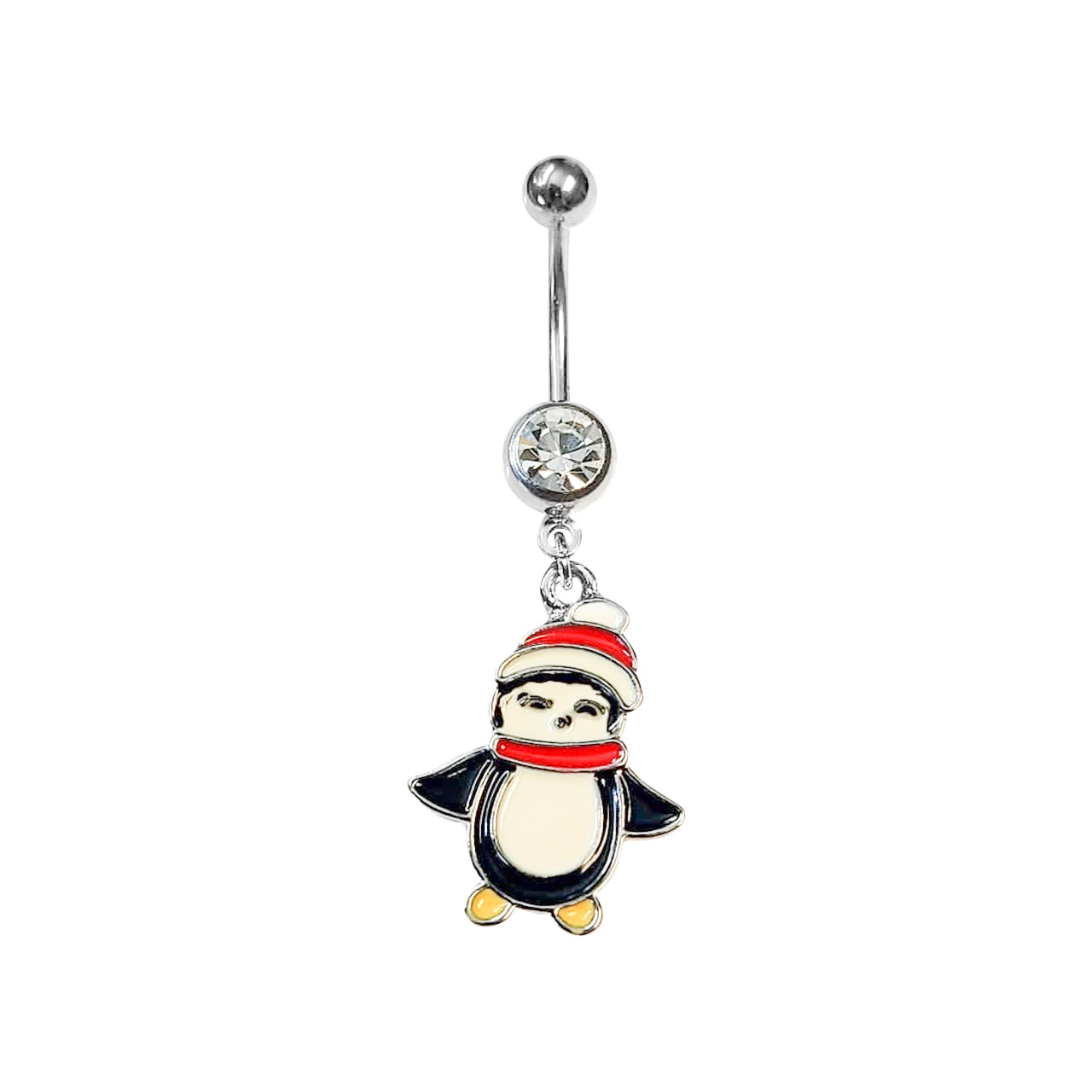4 Belly Ring Pack + Holiday Gift Box - Santa Snowman Penguin Wreath