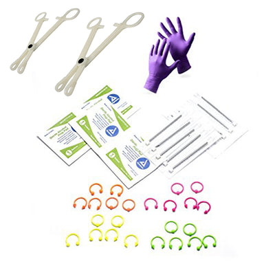 41-Pcs Body Piercing Kit for Nose, Lip, Tongue, Nipple, Belly I.P. 14G & 16G