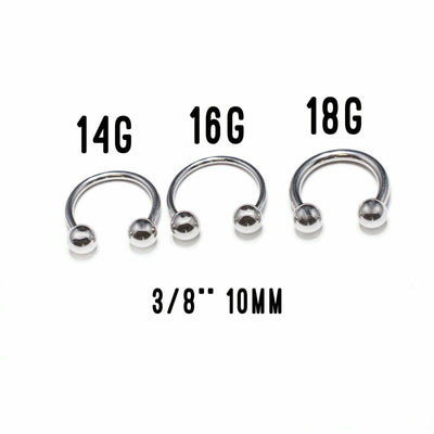 Septum Piercing Kit - 10-Piece Kit with 3 Horseshoe Ring, Needle, Forceps + More