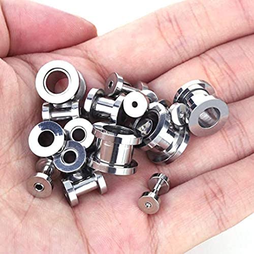 36 Pieces Ear Stretching Kit - Surgical Steel Tapers & Screw Fit Plugs &PCARE
