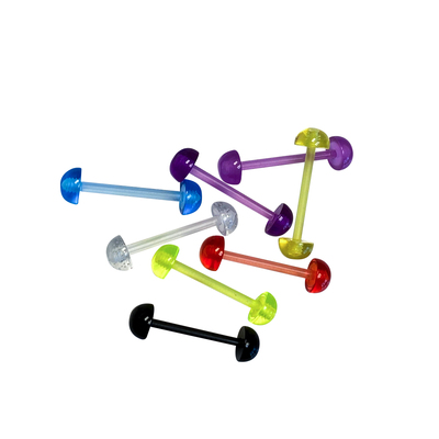 Tongue rings Barbells Flexi Shaft with Half ball 14G 16mm Fit Sold as pack of 9