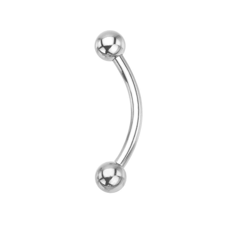 Eyebrow 14G Piercing Barbell Curved 316L Surgical Steel - 2 Sizes Available