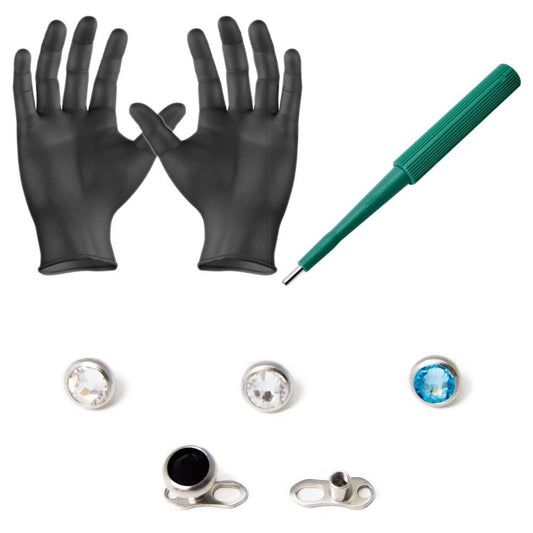 Piercing Kit Dermal Anchors tops Dermal Bases Puncher and  Gloves 8 Pieces