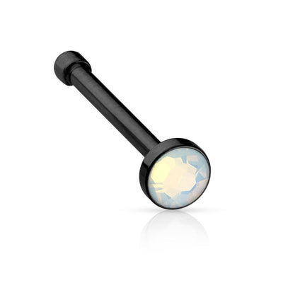 Nose Bone 20G 1/4" 6mm Opalite Flat Top IP 316L Surgical Steel - 3 Color Options