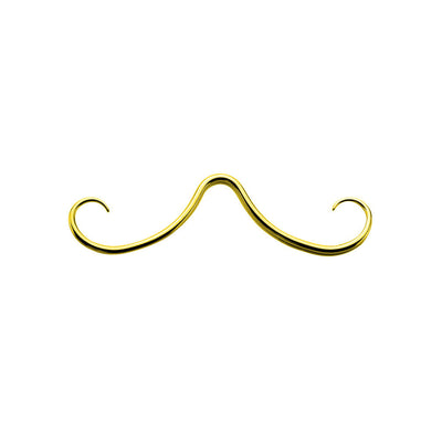 Septum Piercing Curved Mustache Surgical Steel Gold IP Fancy Nose Ring 16G 14G