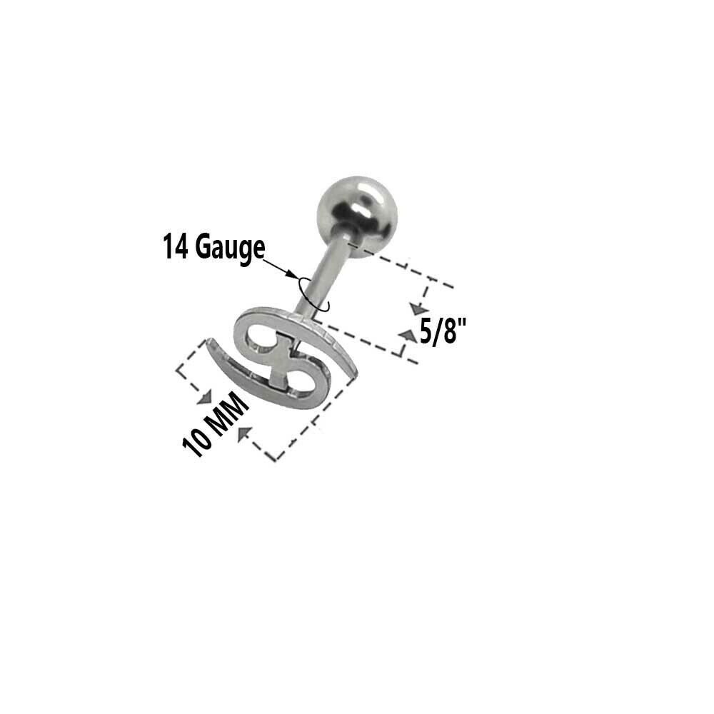 Barbell Tongue Ring with Flat 69 Design Ion plated 14 Gauge 5/8"