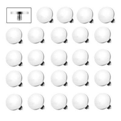Package of 25 4mm Round Flat Disk Dermal Anchor Tops