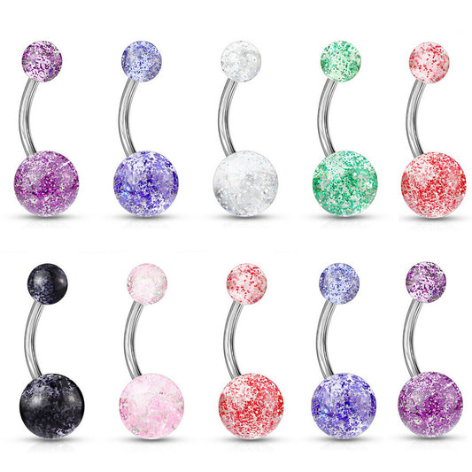 10 Pack Belly Button rings Naval rings 14G Shaft fit most belly piercings