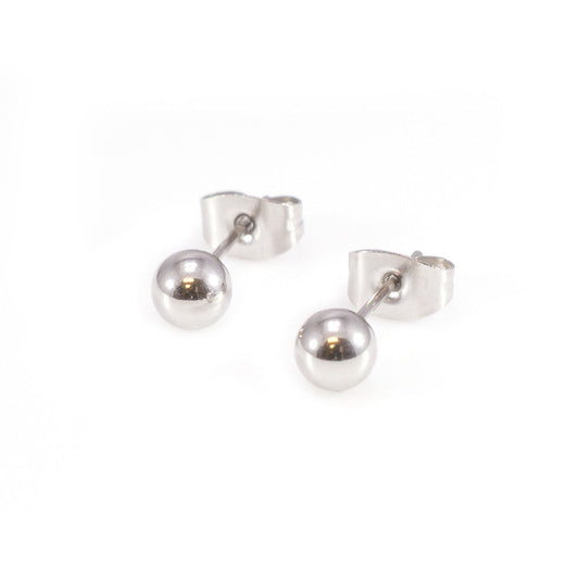 Earring Stud Sold by Pair. Surgical Steel with Ball End. 22G