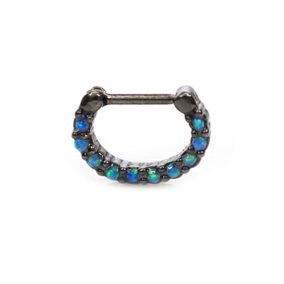 Septum Clicker Ring with multiple Opalite Gems 16g Cartilage Septum Tragus Rook