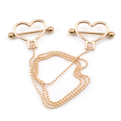 Nipple Barbell Chain with 18" Ball Chain Made of Surgical Steel 14g