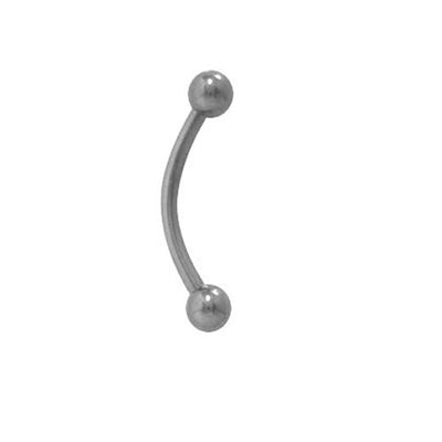 High Polish Titanium 16G Curved Barbell Ring