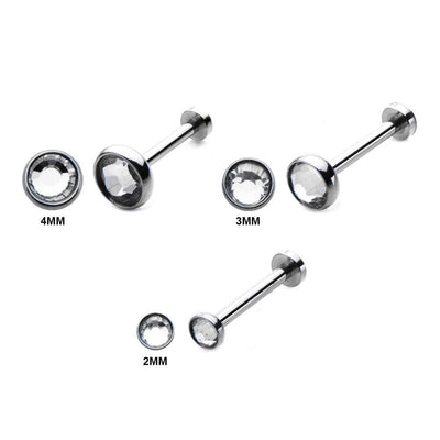 Internally Threaded Micro Labret Studs Lip, Nose, Assorted Ear Piercings 18G