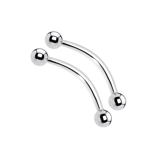Set of 2 Snake Eyes Tongue Ring Piercing 16G Extra Long Stainless Steel