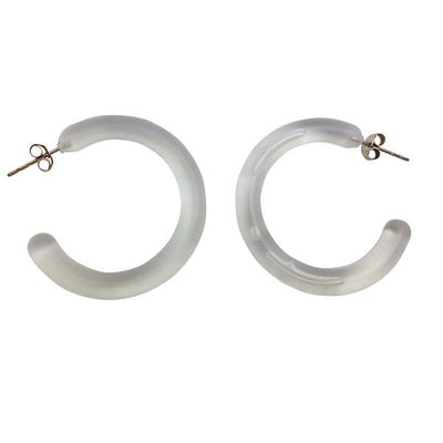 Pair of Clear  Acrylic Hoop Earrings  Rave Jewelry