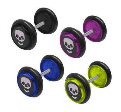 Pair of Acrylic Fake Ear Plugs 14 Gauge - 4 Colors Available