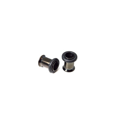 Black I.P. Single Flare Eyelet Plug Tunnels w/ O-Ring 2 Gauge  - Sold as a Pair