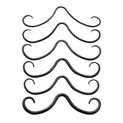 Septum Piercing Curved Mustache Black IP Over Surgical Steel Fancy Nose Ring