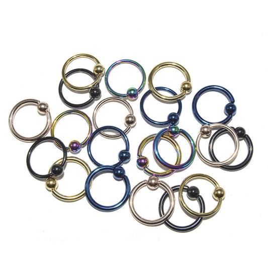 Pack of 20 Ion Plated Captive Bead Ring 14g/16g Multi-use