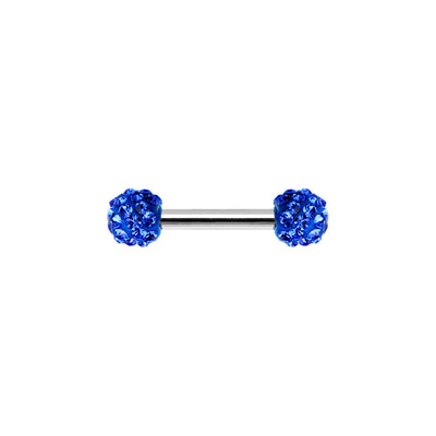 Pair of Nipple Rings Piercing Barbell w/ Ferido CZ Gem Ends - 9 Colors Available
