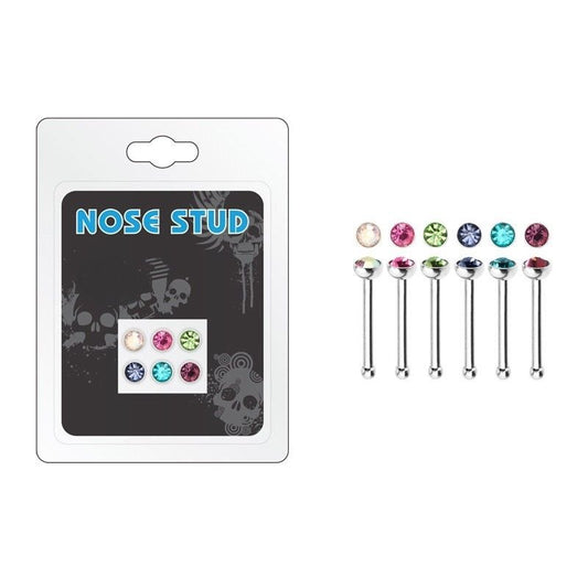 6 Multi Packs Bone Nose Jewelry 20G 6MM Surgical steel