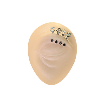 Value 4 Pack Straight Barbell Eyebrow Heart Arrow Star Cross Surgical Steel 16g