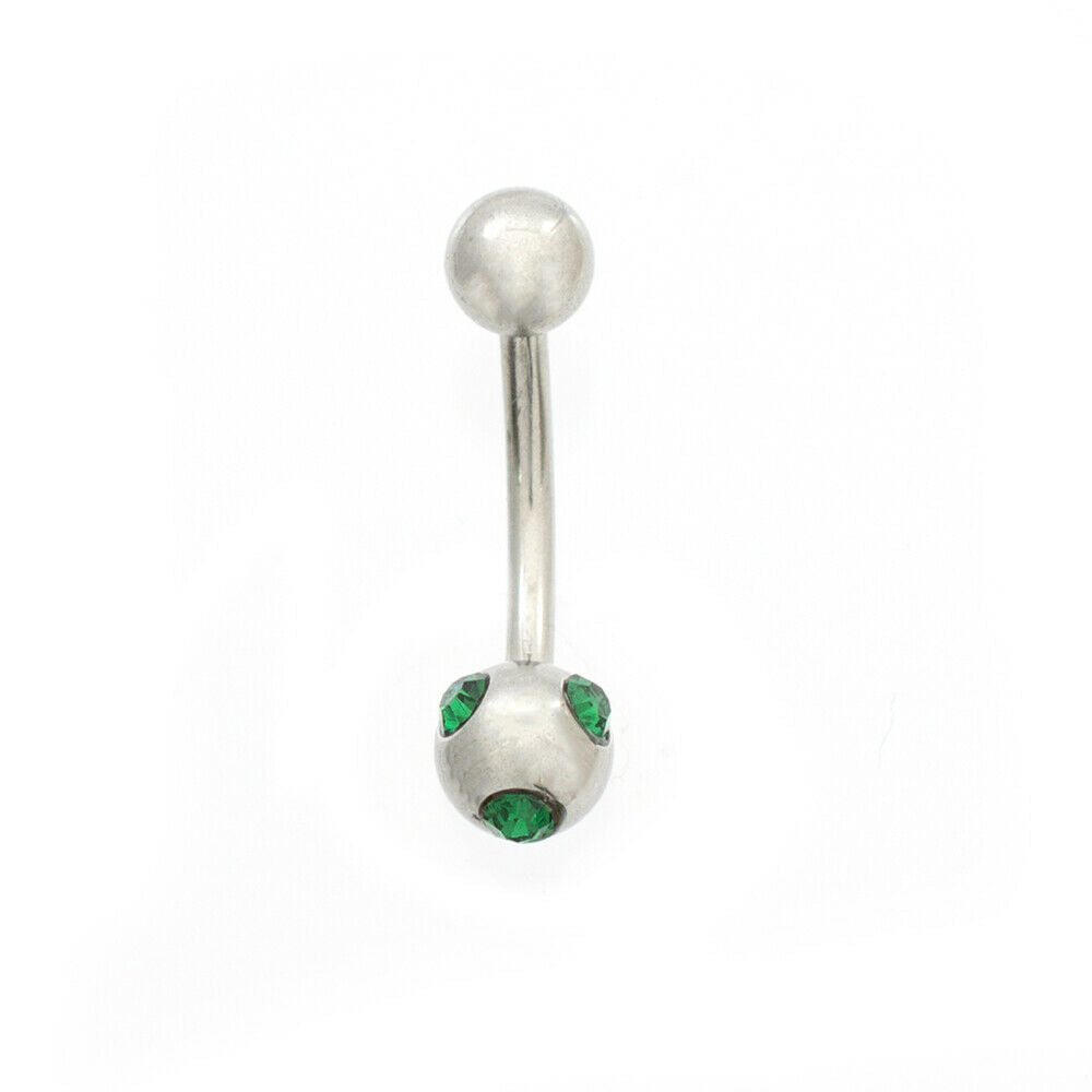 Belly Button Ring Package of 7 with small Cubic Zirconia 14g