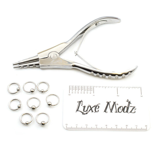 Captive Bead, Opener and Measurement card Piercing Kit Surgical Steel