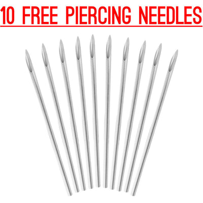 150 Pieces of Basic Piercing Jewelry with Free Needles