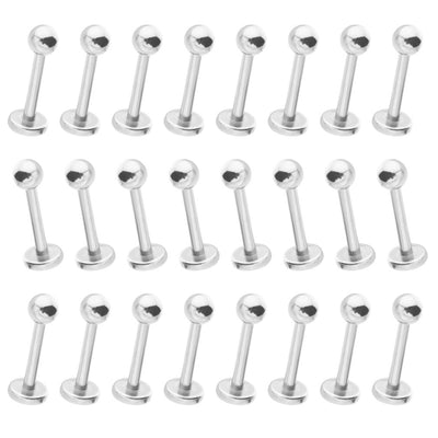 24 Pack of Labret Monroe Piercing Barbells - 316L Surgical Steel - 14g or 16g