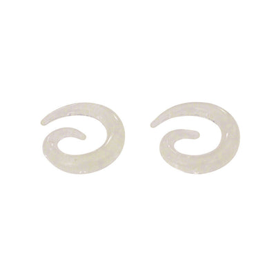 Pair of Glowing in the Dark Glass Ear Tapers with 3 Different Sizes