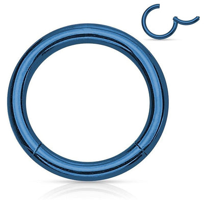 Steel Hinged Clicker Segment Septum Lip Nose Hoop Ring Helix Daith Cartilage