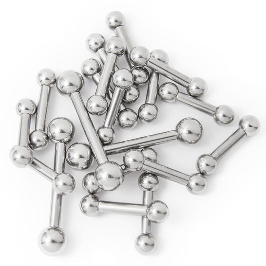 10 Straight Piercing Barbells - 8G 5/8" (16 mm) - 316L Surgical Steel