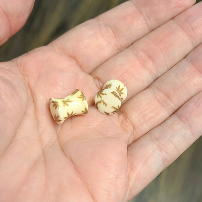 Marijuana Pot Leaf Olive Green Double Flared Acrylic Plugs