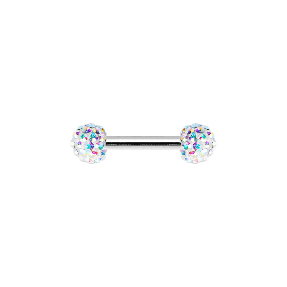 Pair of Nipple Ring Body Jewelry Barbells Round Ferido Ball 16G Barbell